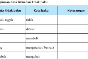 Kunci Jawaban Bahasa Indonesia Kelas 7 Halaman 267 Penggunaan Kata Baku dan Tidak Baku
