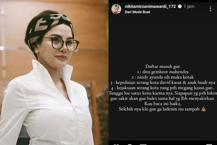 Nikita Mirzani umumkan daftar musuhnya, ada dari polisi hingga jaksa, netizen : Sadar, elu yg dimusuhin orang!