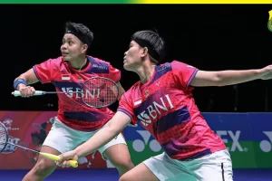 Sial! Apriyani Rahayu cedera dan dapat kartu kuning, Ganda Putri Indonesia gagal ke final Swiss Open 2023