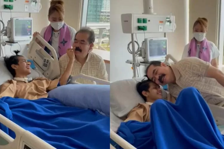 Gemas! David Ozora dijenguk artis Inul Daratista dengan suami, tak lupa cubit kumis Mas Adam