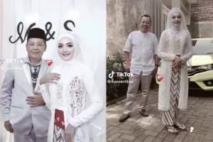 Viral! Bapak-bapak Ini Nikahi Wanita Beda Usai 29 Tahun, Netizen: Istri Muda, Ya?