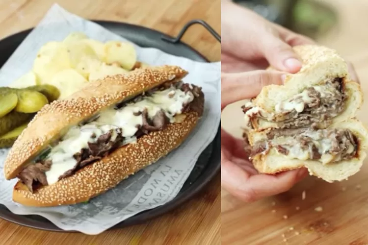 Siapkan cuma 10 menit! resep Philly Cheesesteak Sandwich, nikmati sensasi kuliner khas Amerika super praktis