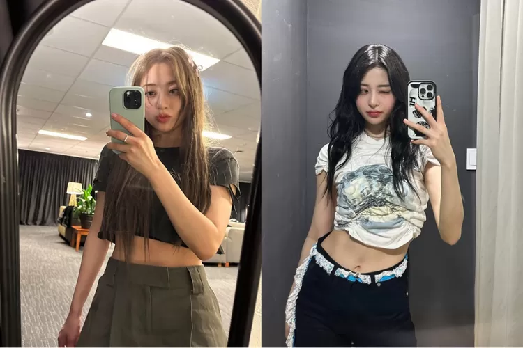 Gak cuma mirip Dewi Perssik, Jihyo TWICE juga sempat dikira Huh Yunjin LE SSERAFIM karena foto ini