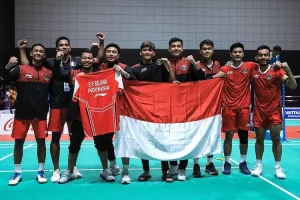 Indonesia raih medali emas pertama di SEA Games 2023 dalam cabang bulu tangkis untuk kategori beregu putera