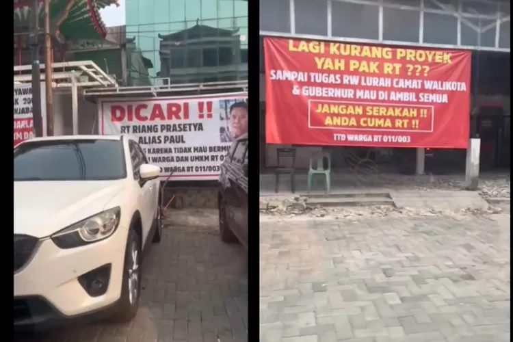 Spanduk Protes terhadap RT Riyang Prasetya Menghiasi Sepanjang Ruko Pluit Pasca Pembongkaran