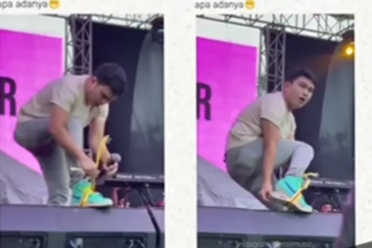 Viral video Aldi Taher konser tapi sepatunya jebol, sampai rela lakukan ini di atas panggung