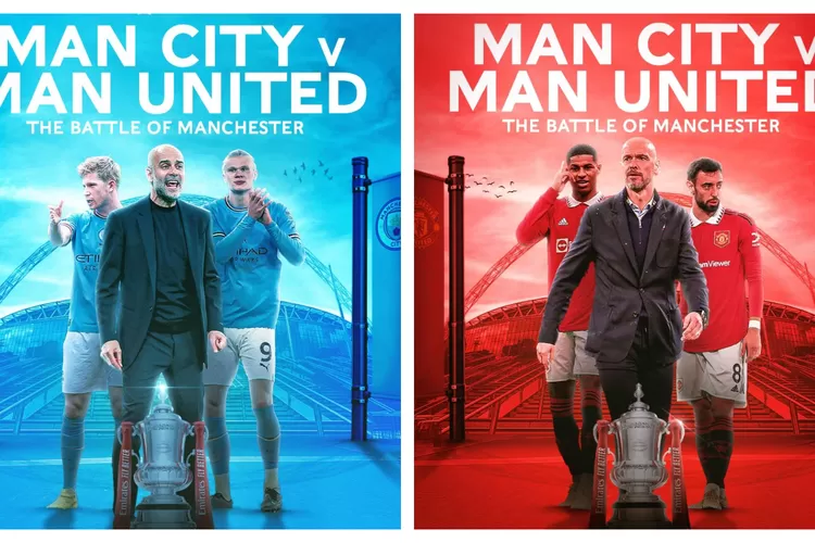 Link live streaming dan preview final FA Cup 2023 Man City vs MU: Penentu penguasa Manchester