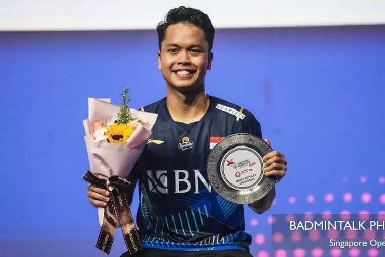 Redam permainan agresif lawan, Ginting berhasil mempertahankan gelar juaranya di Singapore Open 2023