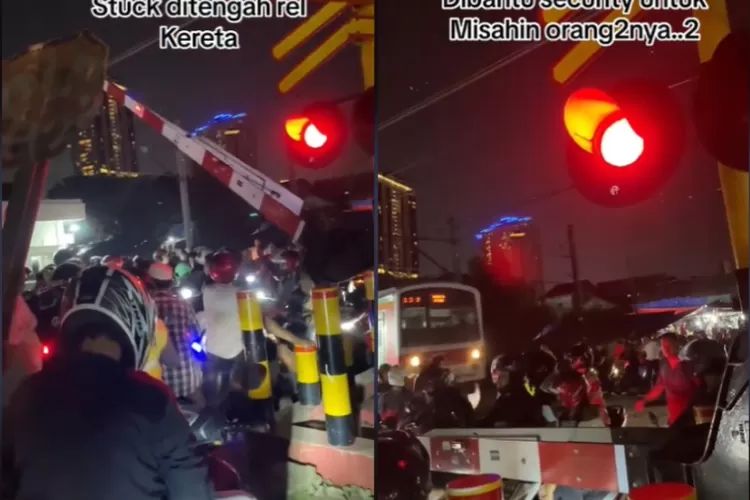 Ricuh di Stasiun Kebayoran Lama, Pemotor Lawan Arah Bikin Emosi dan Jadi Biang Kemacetan Jalur Lintasan Kereta