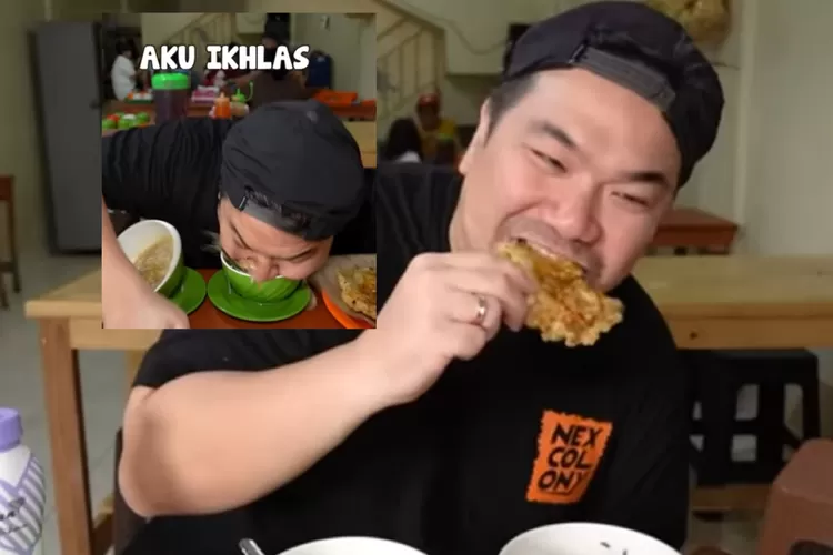 Viral video dan foto Nex Carlos nyungsep lagi makan, warganet: Sendoknya..