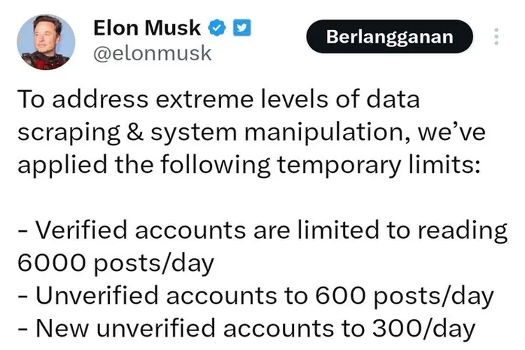 Sempat Down, Elon Musk Kejutkan Warga Twitter dengan Aturan yang Membeda-bedakan Jenis Akun