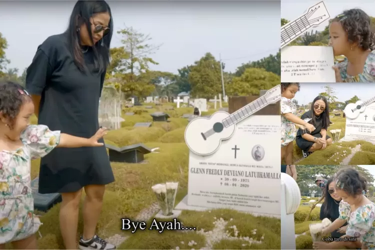 Mutia Ayu bersama Gewa kunjungi makam Glenn Fredly untuk pertama kali: Rumahnya ayah ada di sana