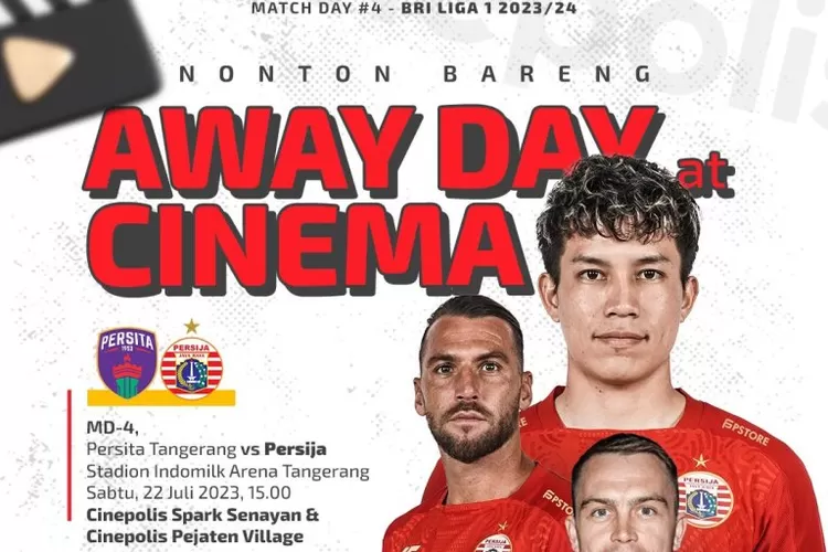 The Jakmania nobar pertandingan BRI Liga 1 2023-2024 Persita vs Persija di bioskop