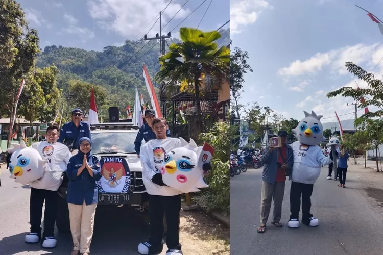 Panjat eksistensi pada Panggul Carnival, PPK Panggul sosialisasikan Pemilu 2024, pamerkan maskot Sura Sulu