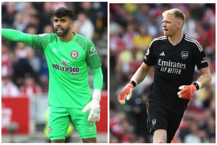 Posisi Aaron Ramsdale sebagai kiper utama Arsenal terancam oleh kedatangan David Raya dari Brentford