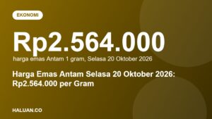 Infografis harga emas Antam 20 Oktober 2026