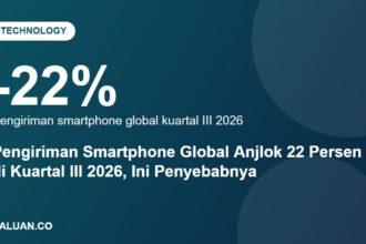 Infografis penurunan pengiriman smartphone global kuartal III 2026